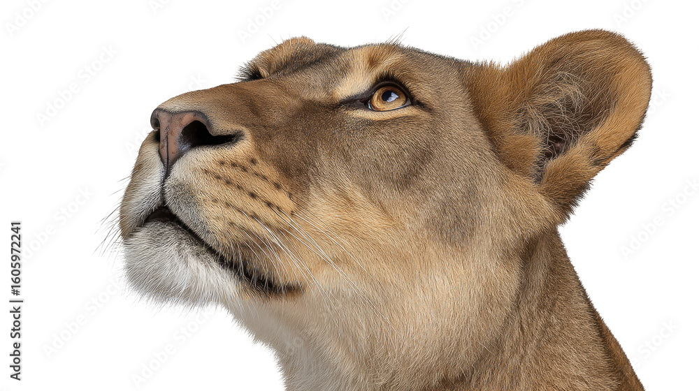Obraz premium Lioness isolated transparent background with detailed fur
