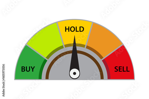 Buy, Hold or sell in stock market. investment decision, wealth management or financial concept.