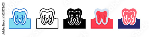 Root Canal Multiple Style Icon Set Collection.  