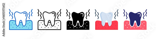 Gum Disease Multiple Style Icon Set Collection.  