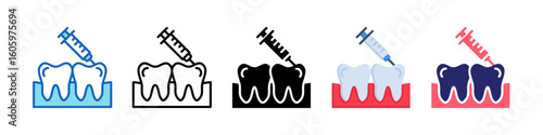 Dental Surgery Multiple Style Icon Set Collection.  