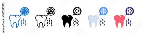 Tooth Sensitivity Multiple Style Icon Set Collection.  