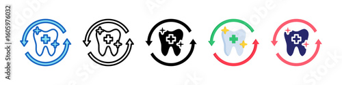 Oral Health Multiple Style Icon Set Collection.  