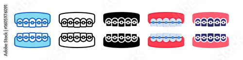 Orthodontics Multiple Style Icon Set Collection.  