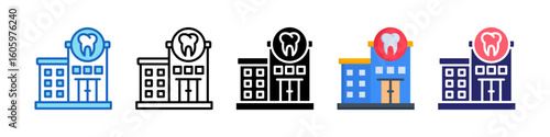 Dental Clinic Multiple Style Icon Set Collection.  