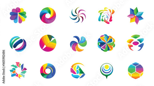 Vibrant Abstract Circular Logo Designs and Icons.
