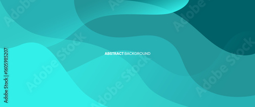 Green abstract background with overlapping wave patterns forming a beautiful pattern. Vector template for digital lux business banner, contemporary formal invitation, luxury voucher	
