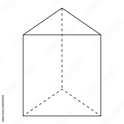 透けた三角柱の図形のベクターイラスト