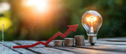 Conceptual image depicting the rising cost of electricity and energy consumption, symbolized by a lightbulb representing the impact on households and businesses.