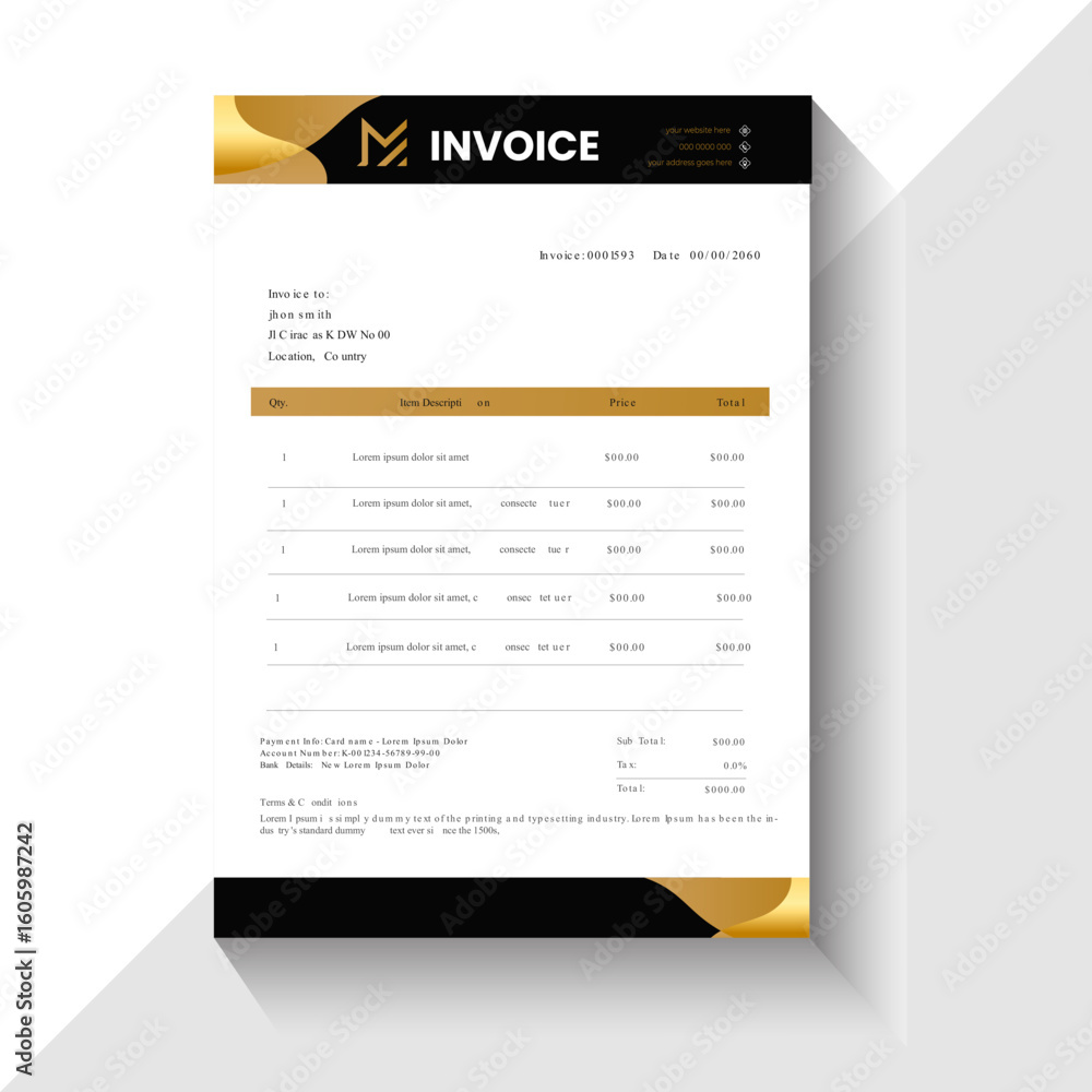 Obraz premium Invoice template | Premium Vector
