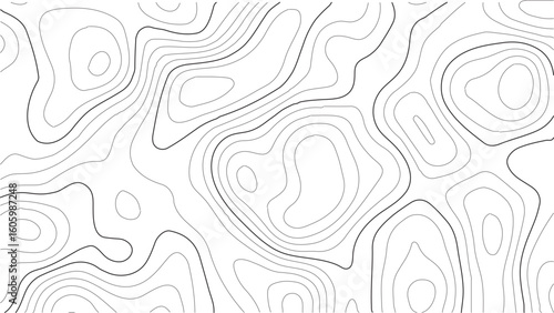 Topography wilderness map background with realistic hand-drawn contours and rustic expedition style, tailored for vector stock projects, hiking maps, geography classes, or retro explorer designs