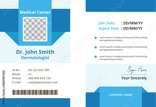 Modern medical staff id card design | Premium Vector