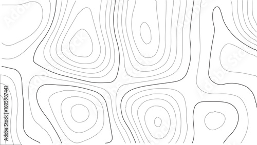Topography wilderness map background with realistic hand-drawn contours and rustic expedition style, tailored for vector stock projects, hiking maps, geography classes, or retro explorer designs