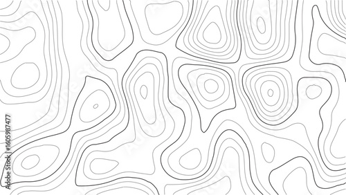 Topography wilderness map background with realistic hand-drawn contours and rustic expedition style, tailored for vector stock projects, hiking maps, geography classes, or retro explorer designs