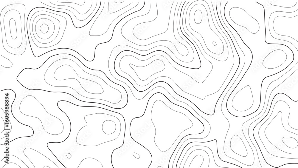 Fototapeta premium Topography outdoor mapping illustration featuring old-school elevation contours and geographic grid lines, suitable for nature-focused infographics, eco 