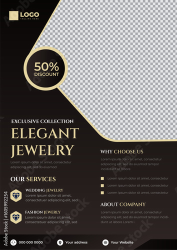 Gold Jewelry Shop Flyer Template