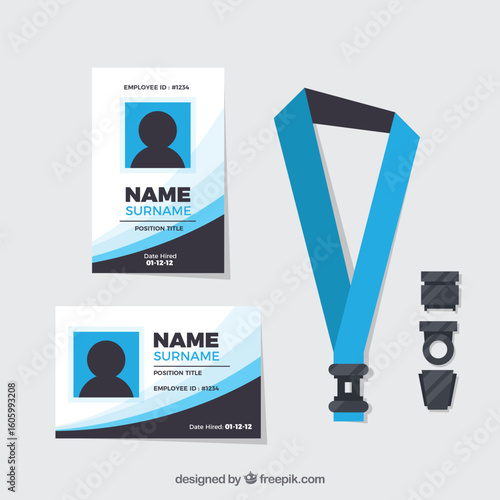 Abstract professional corporate id card design. Simple vector office id card design template set. Stylish and clean id card template with colourful vector