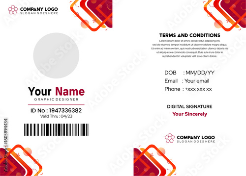 School modern id card creative business id card template id card design template | Premium Vector