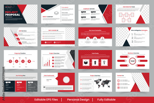 Business minimal slides presentation , Creative project proposal layout felements for professional presentations