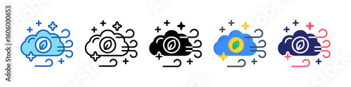 Clean Air Multiple Style Icon Set Collection.  