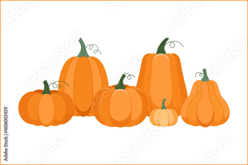 Halloween pumpkin face icon set, spooky jack o lantern collection, cartoon pumpkin faces, vector illustration, Halloween design