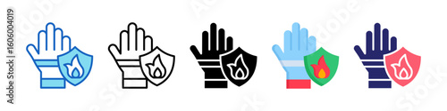 Fireproof Multiple Style Icon Set Collection.  
