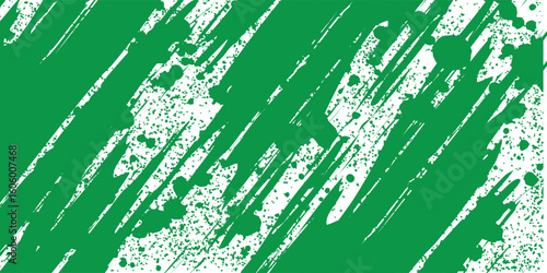 minimalist green grunge with brush texture and green dust on white background