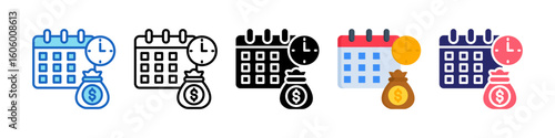 Annuities Multiple Style Icon Set Collection.  