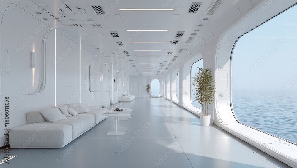 custom made wallpaper toronto digitalModern interior design with ocean view and minimalist furniture