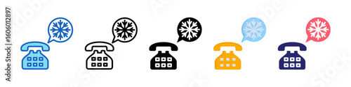 Cold Calling Multiple Style Icon Set Collection.  