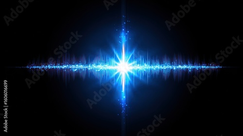 Wallpaper Mural Vibrant blue light radiating outward from a central point, against a dark background. Torontodigital.ca