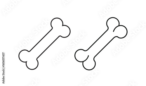 Two simple outline dog bones on a white background