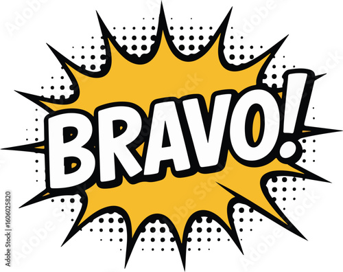 A bold and striking Bravo! speech bubble, a classic comic book effect Transparent png vector