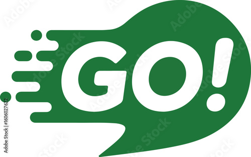 The word GO! with a speech bubble design Transparent png vector