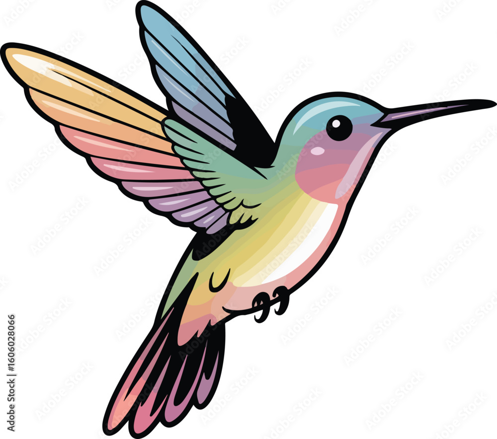 Obraz premium hummingbird mid-flight showing off its vibrant feathers. Transparent png vector