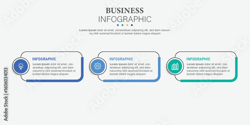 infographic flat template circles for label, diagram, graph, presentation. Business concept with 3 options. For content, flowchart, steps, timeline, workflow, marketing
