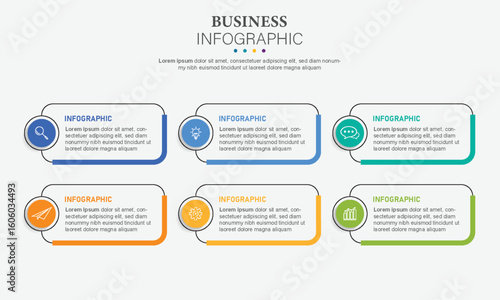 infographic flat template circles for six label, diagram, graph, presentation. Business concept with 6 options. For content, flowchart, steps, timeline, workflow, marketing