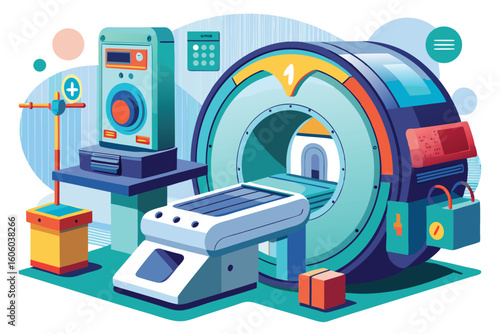 Medical Imaging Marvel A Cartoon Depiction of Advanced Healthcare Technology and Diagnostic Precision