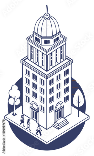 Isometric office building illustration