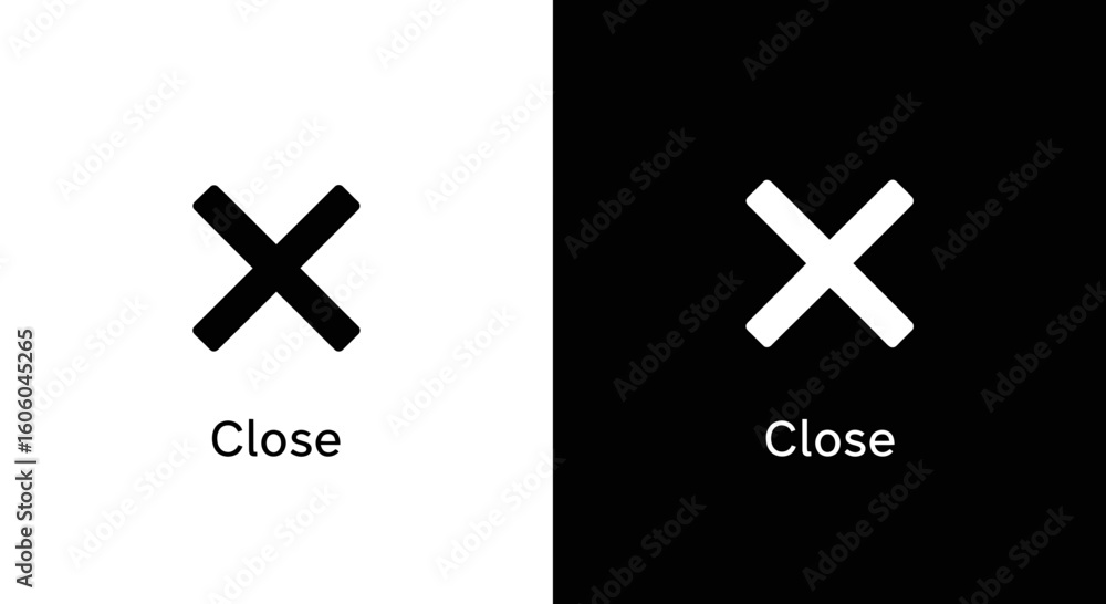 Obraz premium Essential close button icons for clean digital interfaces and user experience design