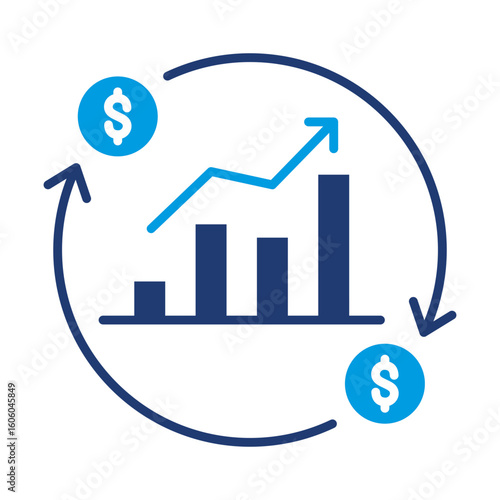 Business Cycle Icon Blue Version