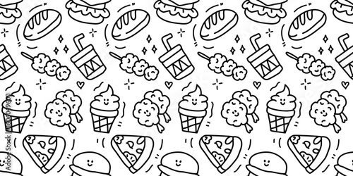 seamless pattern with doodle elements