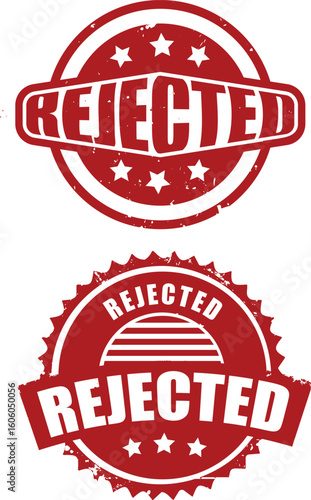 Rejected Round Seal Typography Vector design