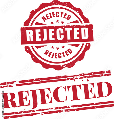 Rejected Seal and Level Typography Vector design
