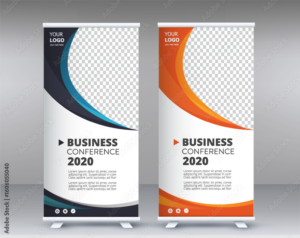 Fototapeta premium Modern business roll up banner design template 
