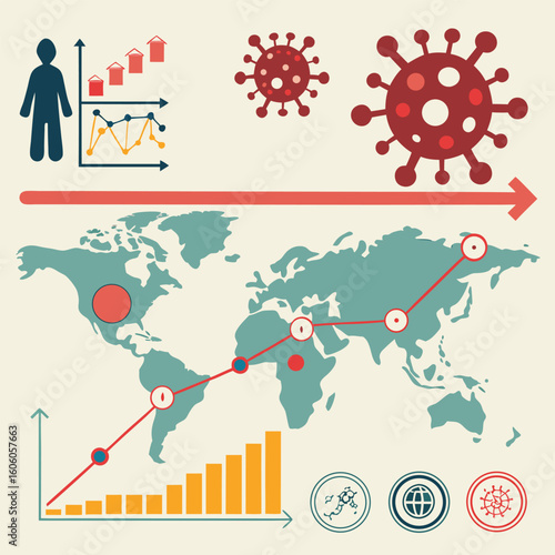 Infographic of virus mutation timeline and global impact
