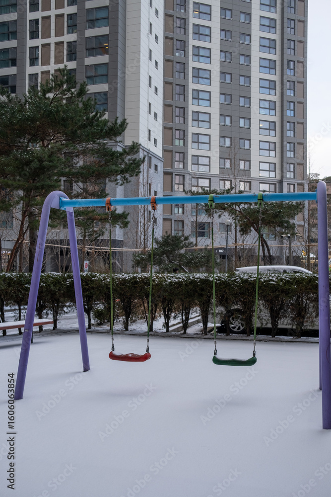 Fototapeta premium Playground in the winter