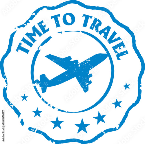 Time To Travel Stamp Seal Typography Vector design