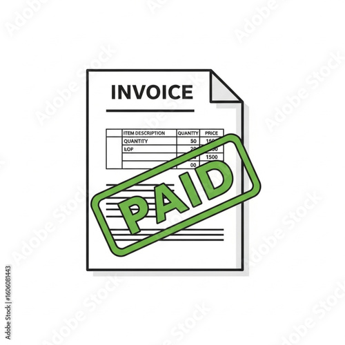A simple invoice marked as paid, showing a financial transaction.