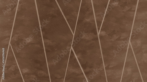 Brown interior walls with water rope motif in zigzag pattern